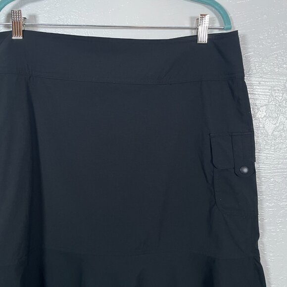 Royal Robbins Women 14 Black Discovery Skirt Pockets Quick Dry Stretch Gorpcore - Picture 3 of 7
